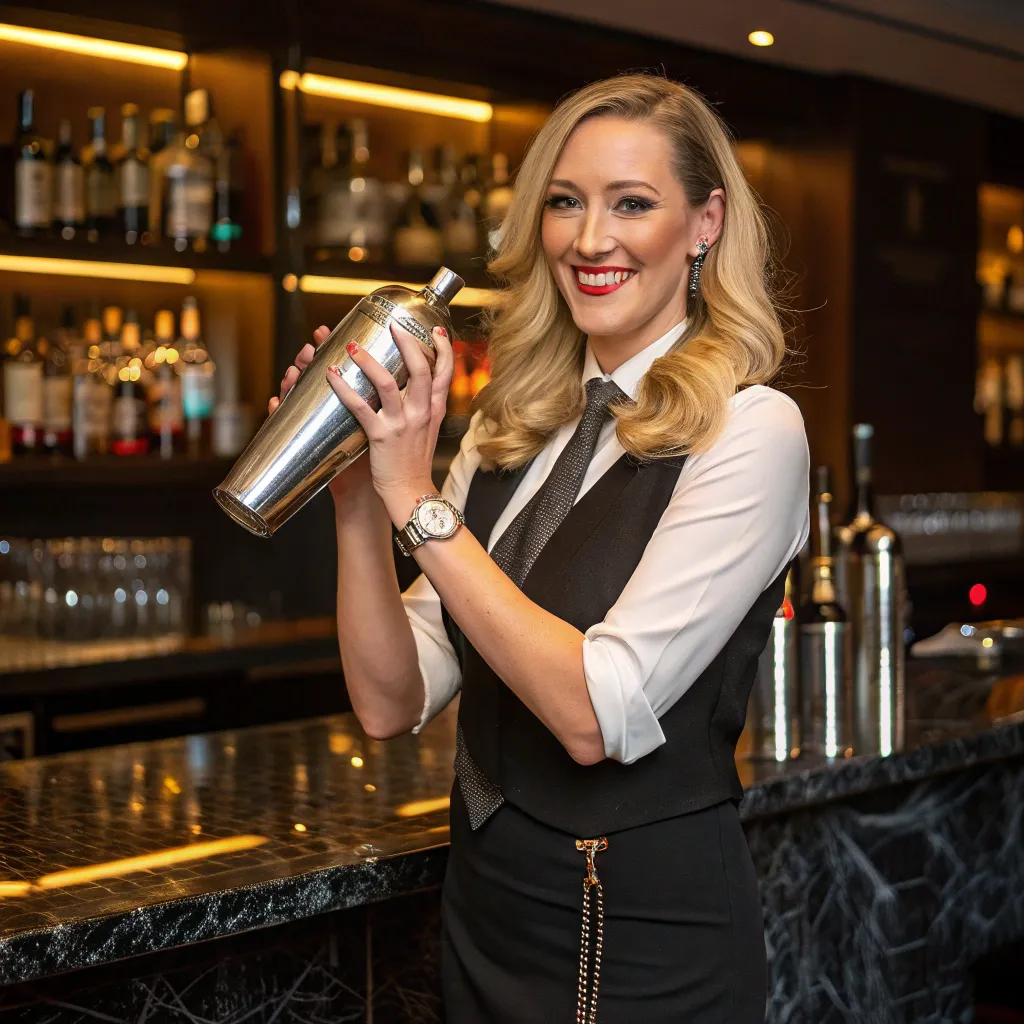 Anna Jones with a cocktail shaker